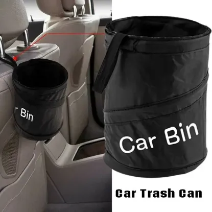 Picture of Universal Traveling Portable Car Trash Can Black Leak Proof Trash Can for Garbage To Organize Car